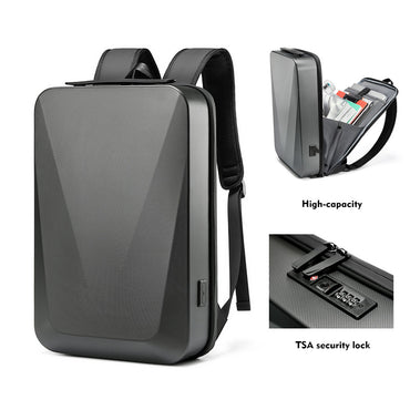 Hard-Shell Backpack – Waterproof, Tech-Ready, Business Travel Pack