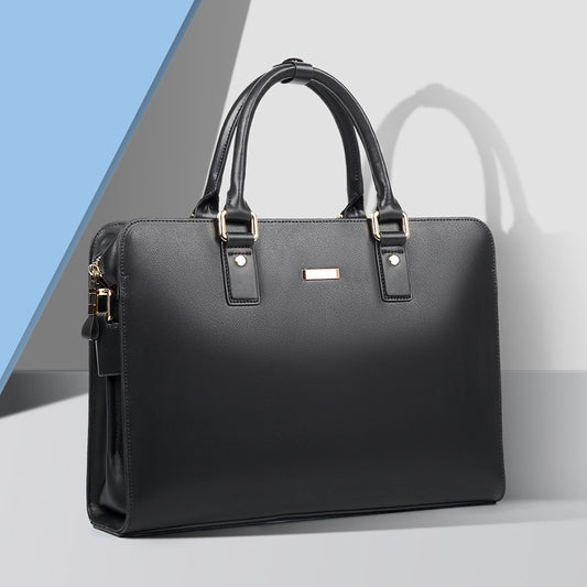 YashiSpace Men's Horizontal Leather Briefcase