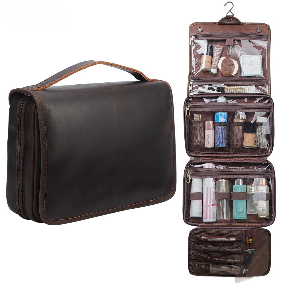 YashiSpace Master of Toiletries Storage in Genuine Top-Grain Leather