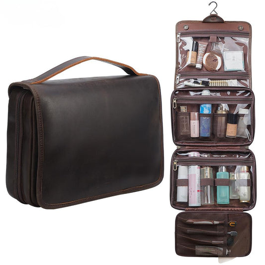 YashiSpace Master of Toiletries Storage in Genuine Top-Grain Leather