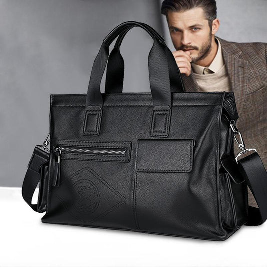 YashiSpace Genuine Leather Men's Briefcase | Stylish Cowhide Business Laptop Bag