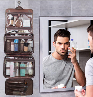 YashiSpace Master of Toiletries Storage in Genuine Top-Grain Leather