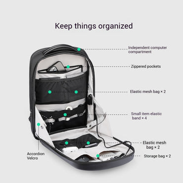 YashiSpace Hardcore Traveler Smart Business Backpack
