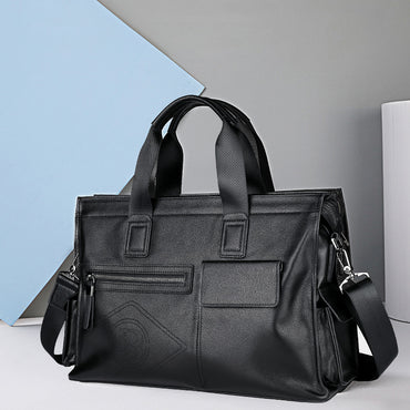 YashiSpace Genuine Leather Men's Briefcase | Stylish Cowhide Business Laptop Bag