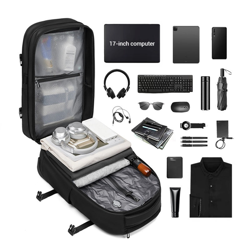 YashiSpace Vacuum Compression Trolley Backpack Dual-purpose Travel Suitcase