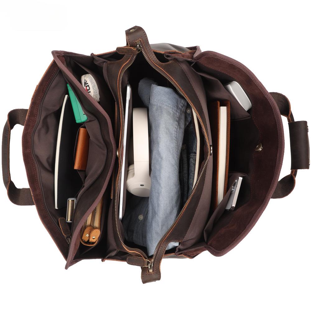 YashiSpace First Layer Cowhide Multi-functional Travel Tote Bag