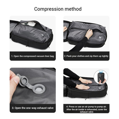 YashiSpace Vacuum Compression Trolley Backpack Dual-purpose Travel Suitcase
