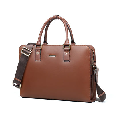 YashiSpace Men's Horizontal Leather Briefcase