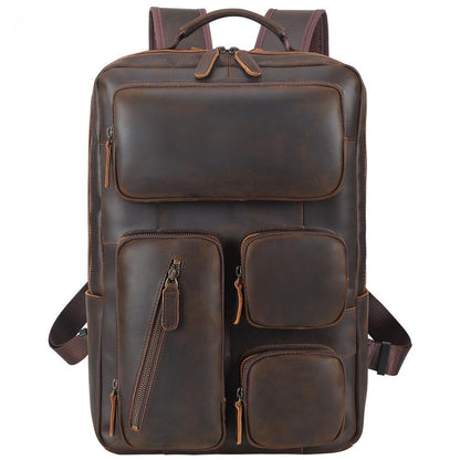 YashiSapce Retro Leather Backpack