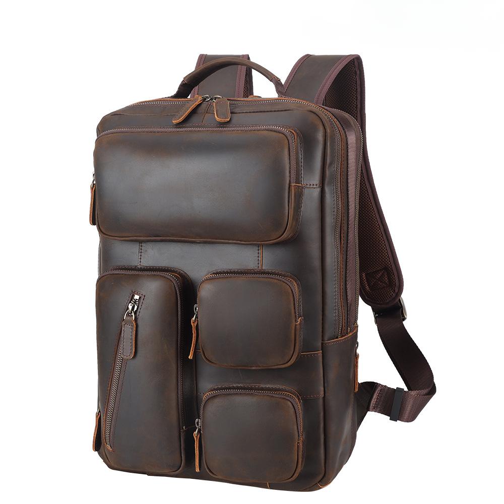 YashiSapce Retro Leather Backpack