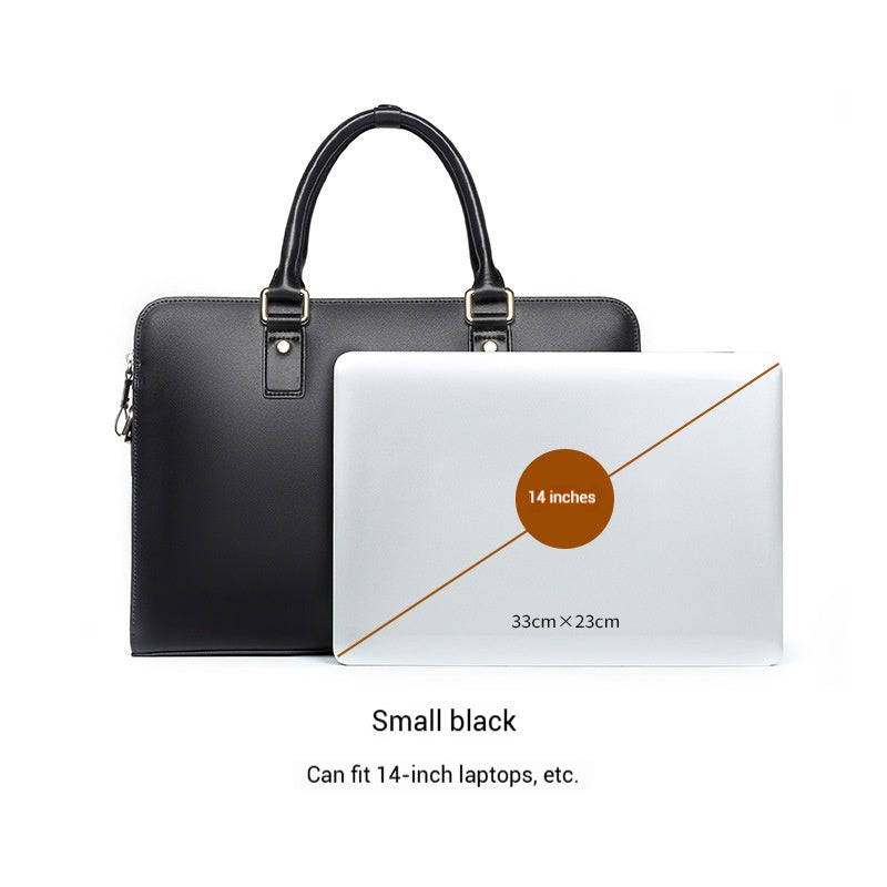 YashiSpace Men's Horizontal Leather Briefcase