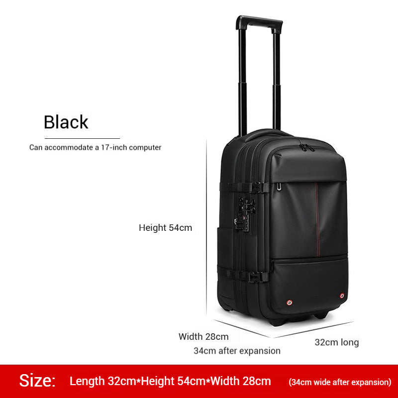 YashiSpace Vacuum Compression Trolley Backpack Dual-purpose Travel Suitcase