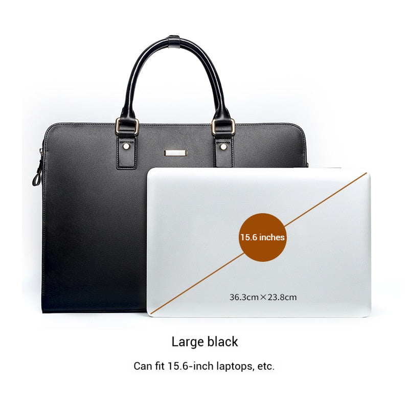 YashiSpace Men's Horizontal Leather Briefcase
