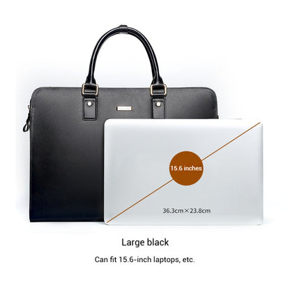 YashiSpace Men's Horizontal Leather Briefcase
