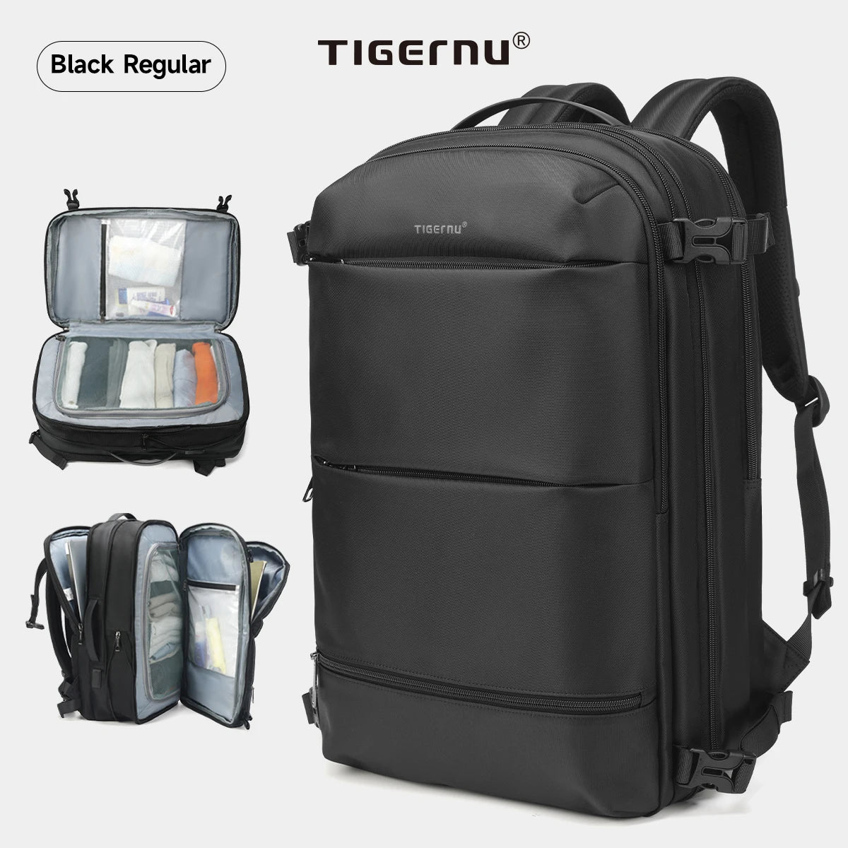 Tigernu Vacuum Backpacks Men Expandable Bags 17inch Laptop Backpack Bags Male Travel Backpacks Large Capacity Backpack Women Bag
