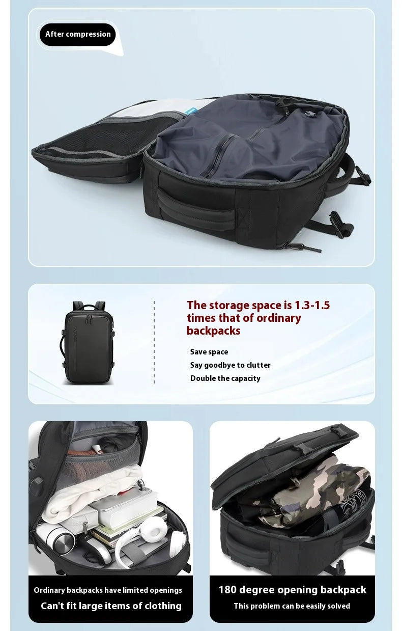 Backpack Vacuum Compression Simple Large Capacity Expansion Men's Premium Travel Backpack