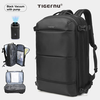 Tigernu Vacuum Backpacks Men Expandable Bags 17inch Laptop Backpack Bags Male Travel Backpacks Large Capacity Backpack Women Bag