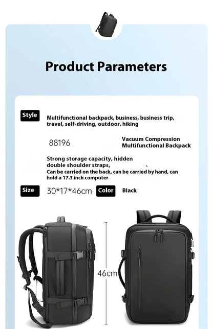 Backpack Vacuum Compression Simple Large Capacity Expansion Men's Premium Travel Backpack