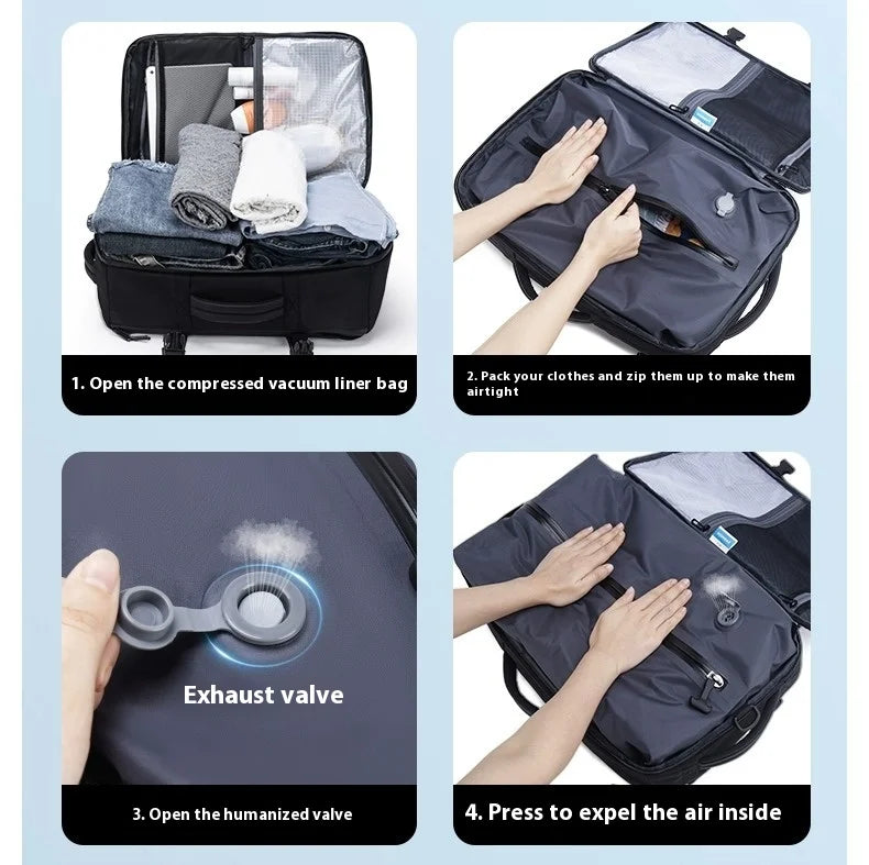 Backpack Vacuum Compression Simple Large Capacity Expansion Men's Premium Travel Backpack