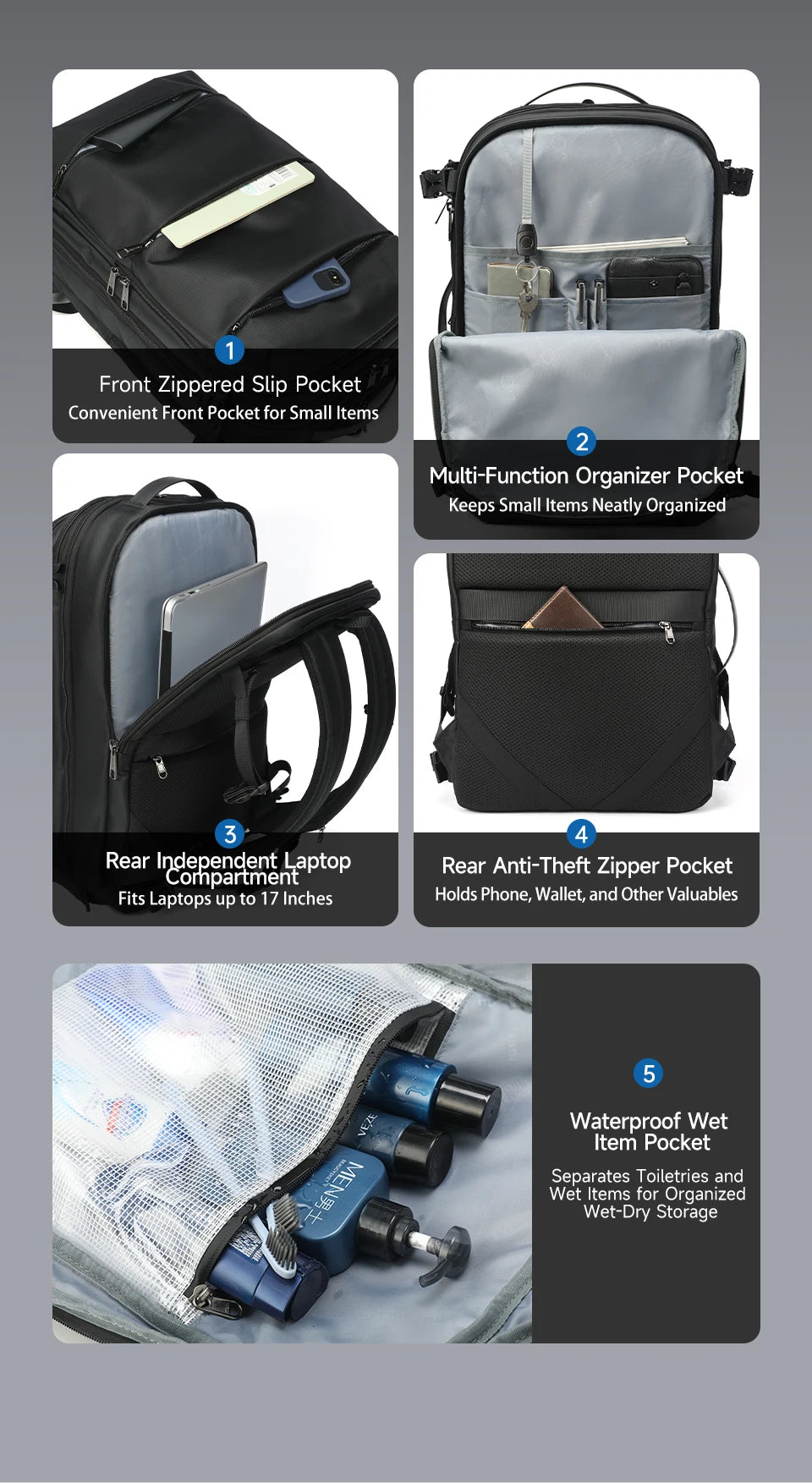 Tigernu Vacuum Backpacks Men Expandable Bags 17inch Laptop Backpack Bags Male Travel Backpacks Large Capacity Backpack Women Bag