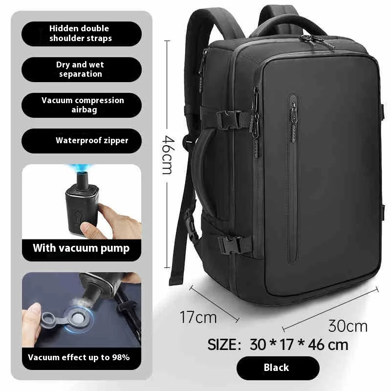 Backpack Vacuum Compression Simple Large Capacity Expansion Men's Premium Travel Backpack