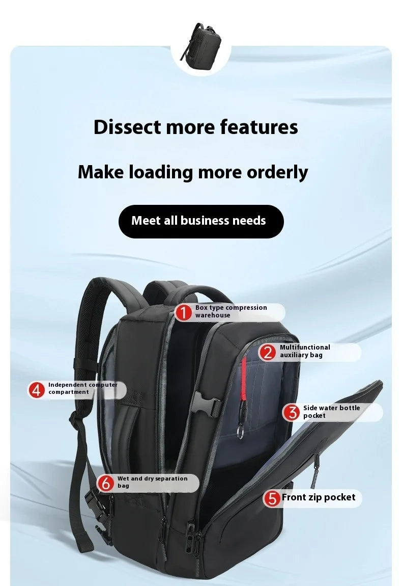 Backpack Vacuum Compression Simple Large Capacity Expansion Men's Premium Travel Backpack